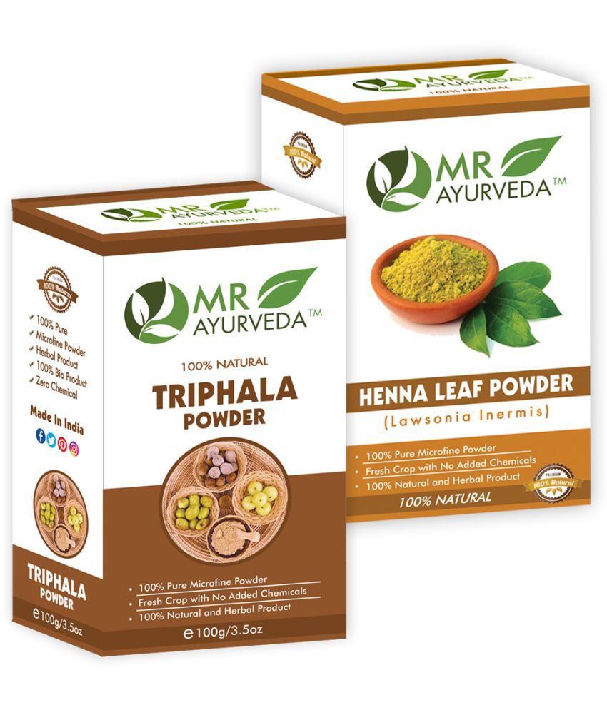     			MR Ayurveda Triphala Powder & Henna Powder Hair Scalp Treatment 200 g Pack of 2