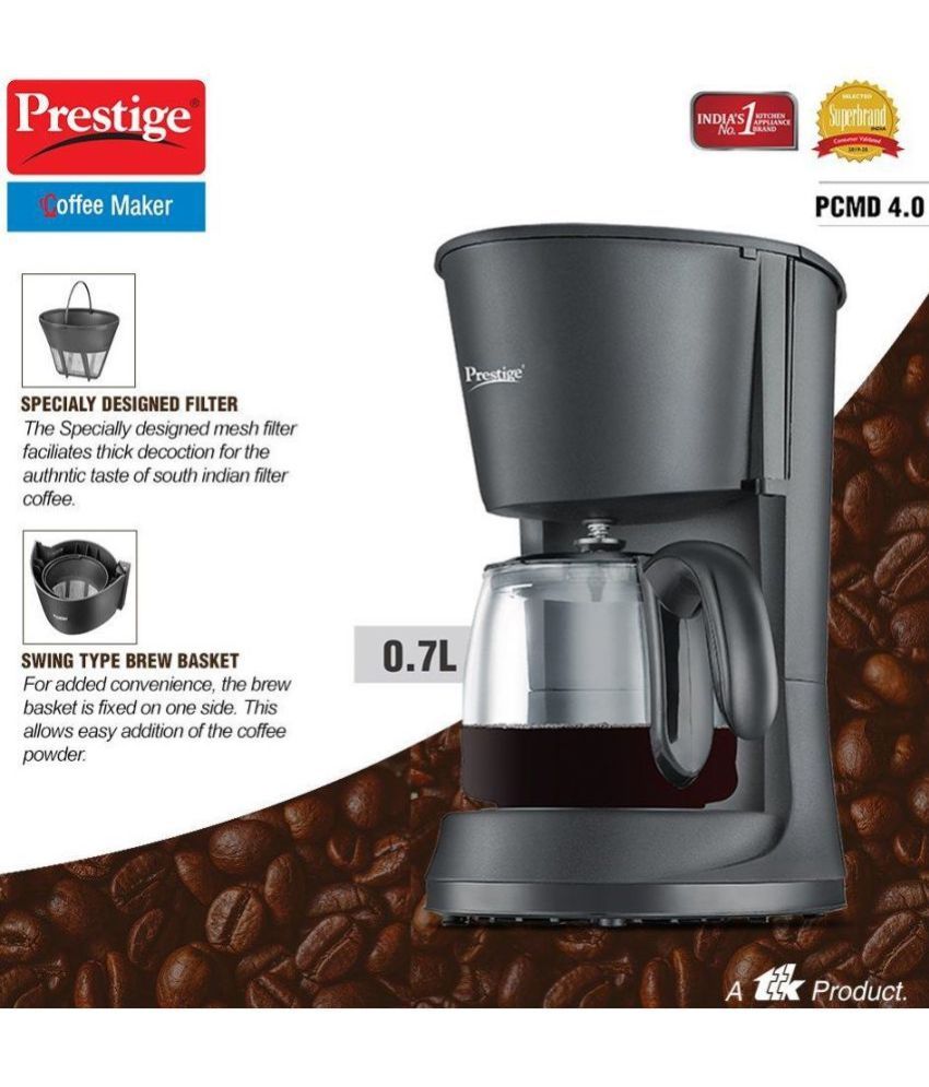 Prestige PCMD Drip Type 4 Cups 800 watt Coffee Maker Price in India