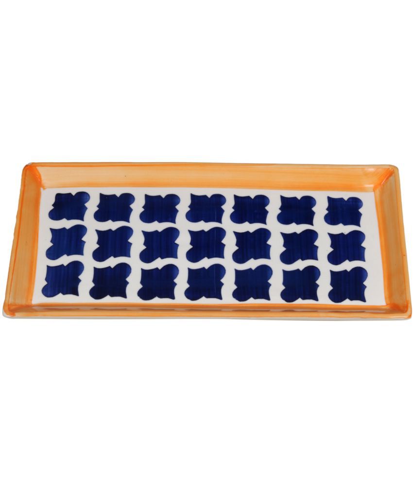 RAJ ROYAL 1 Pcs Ceramic Navy Blue Platter