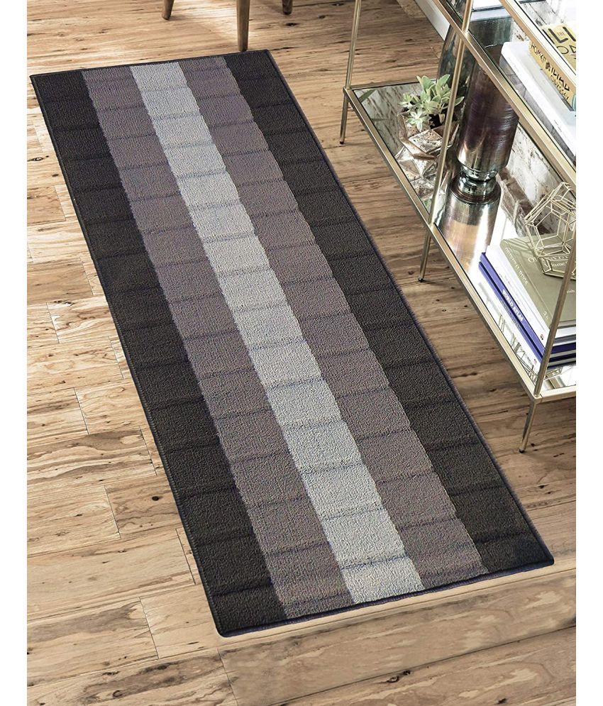     			Status Gray Polypropylene Carpet Abstract 2x5 Ft
