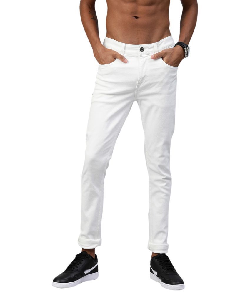     			x20 Denim Skinny Fit White Men's Jeans ( Pack of 1 )