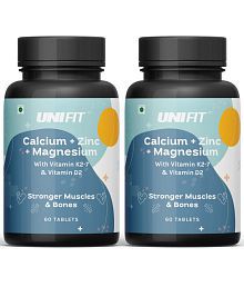 Unifit Calcium, Magnesium &amp; Zinc with Vitamin D2 Tablets 60 no.s Pack of 2