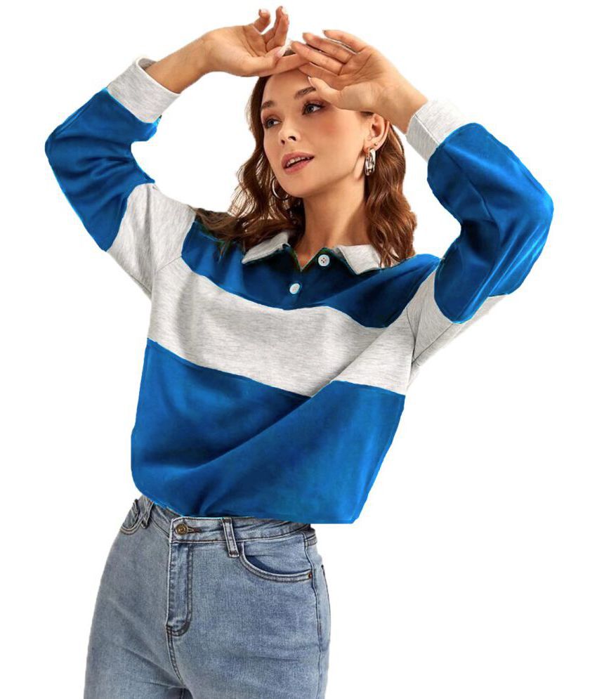     			Force - Cotton Blend Slim Blue Women's T-Shirt ( Pack of 1 )