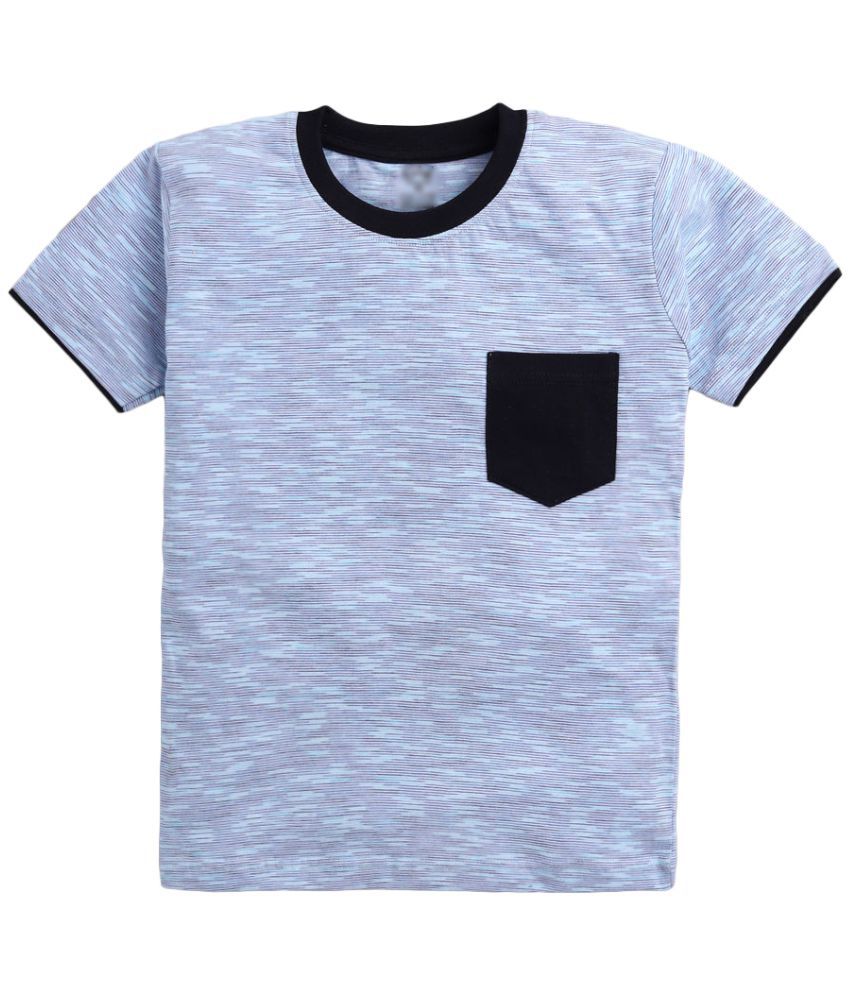 Hopscotch Boys Cotton Short Sleeves T-Sirt in Blue Color For Ages 5-6 Years (GII-3643963)