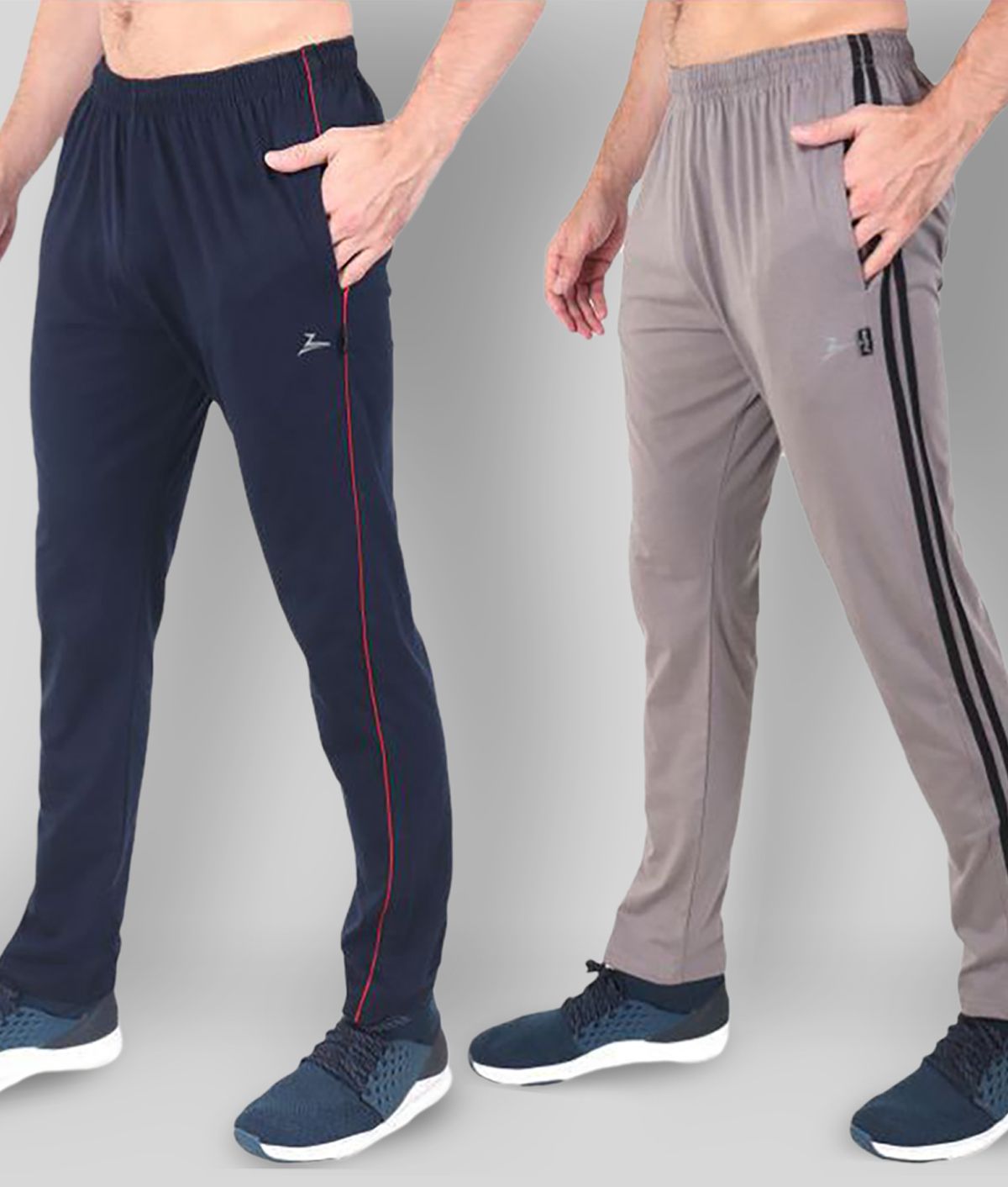 Zeffit - Navy Blue Cotton Blend Men's Trackpants ( Pack of 2 )