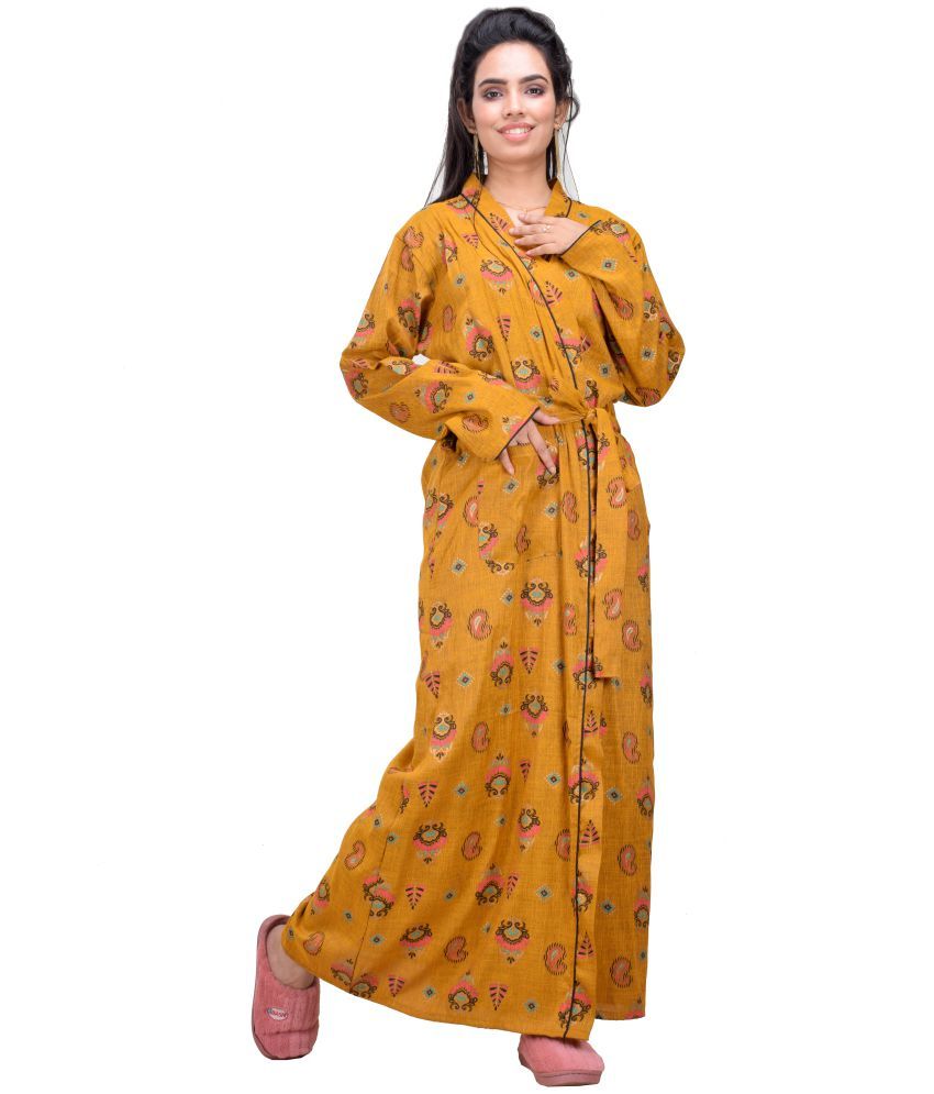     			CLYMAA 100% Cotton Robes - Gold