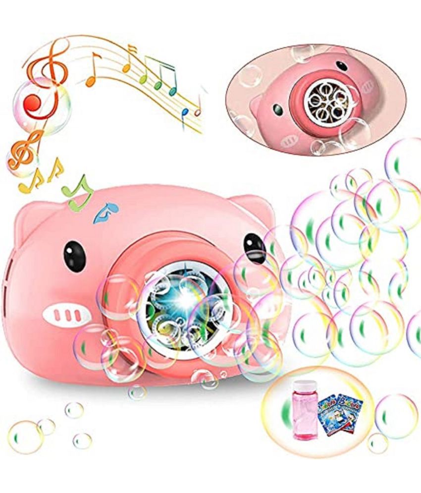 Little Finger Camera Shape Bubble Machine with Bubble Solution- Battery Operated Bubble Machine for Parties, Weddings, Indoor and Outdoor Activities, Automatic Bubble Blower for Kids