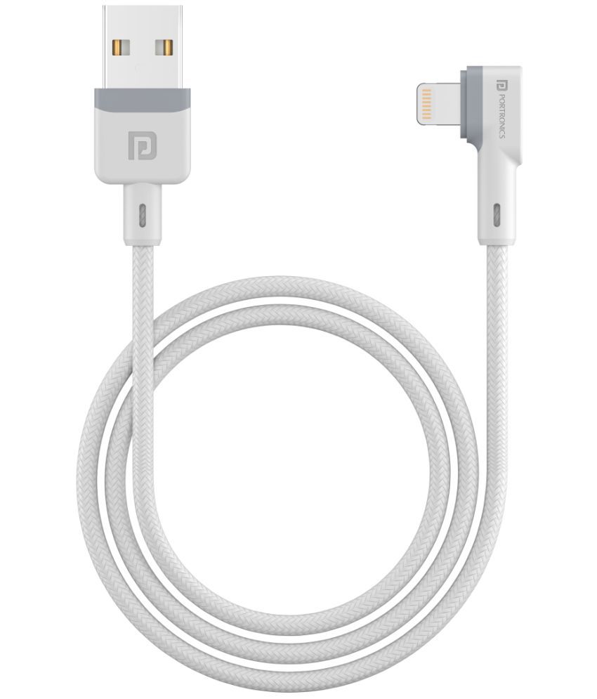 Portronics Konnect L 8 Pin Cable:1.2M 8Pin USB Cable ,White (POR 1401)