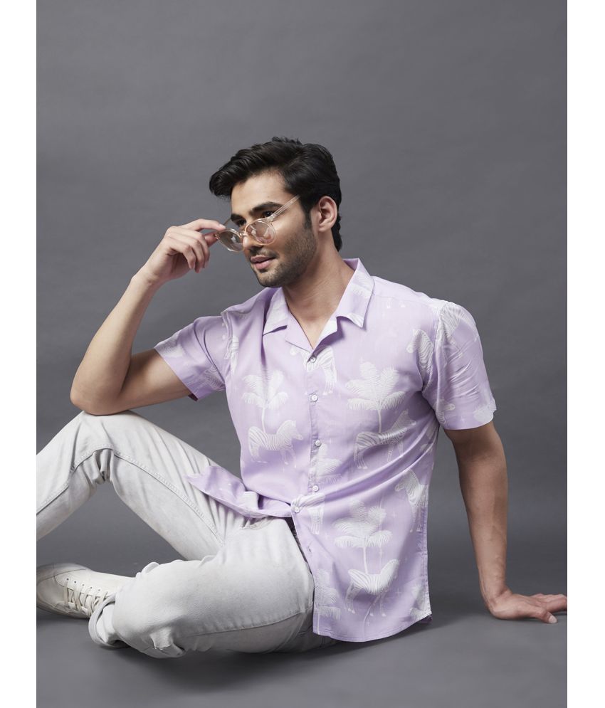 Rigo - Rayon Slim Fit Purple Men's Casual Shirt ( Pack of 1 )