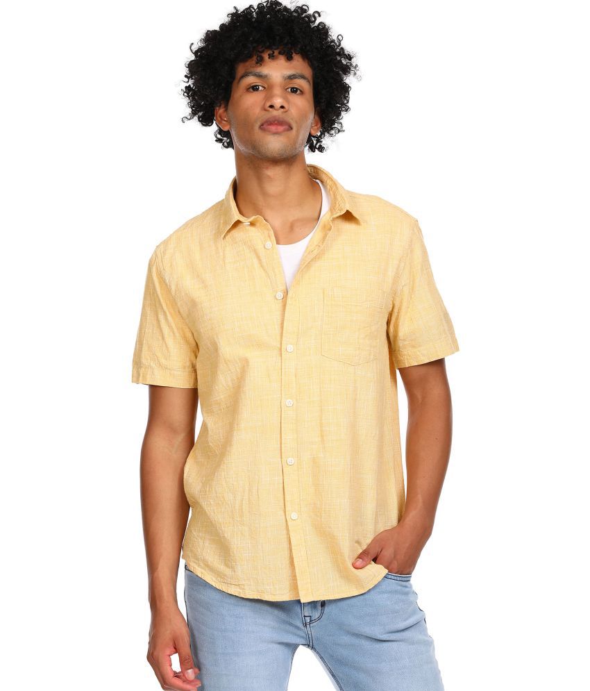     			Ruggers - 100 Percent Cotton Regular Fit Yellow Men's Casual Shirt ( Pack of 1 )