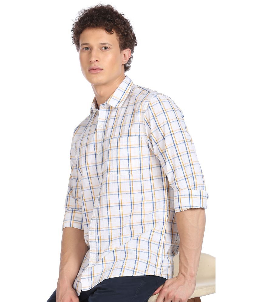 Ruggers - 100 Percent Cotton Regular Fit White Men's Casual Shirt ( Pack of 1 )