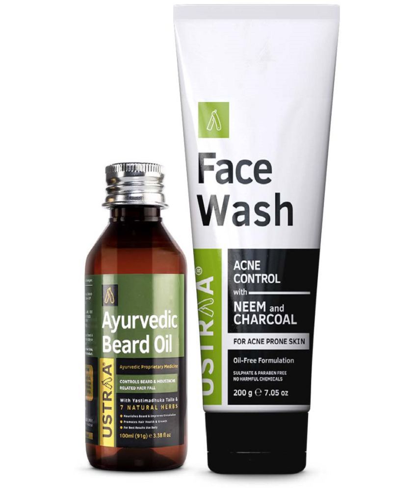     			Ustraa Ayurvedic Beard Growth Oil -100ml & Face Wash Neem & Charcoal - 200g