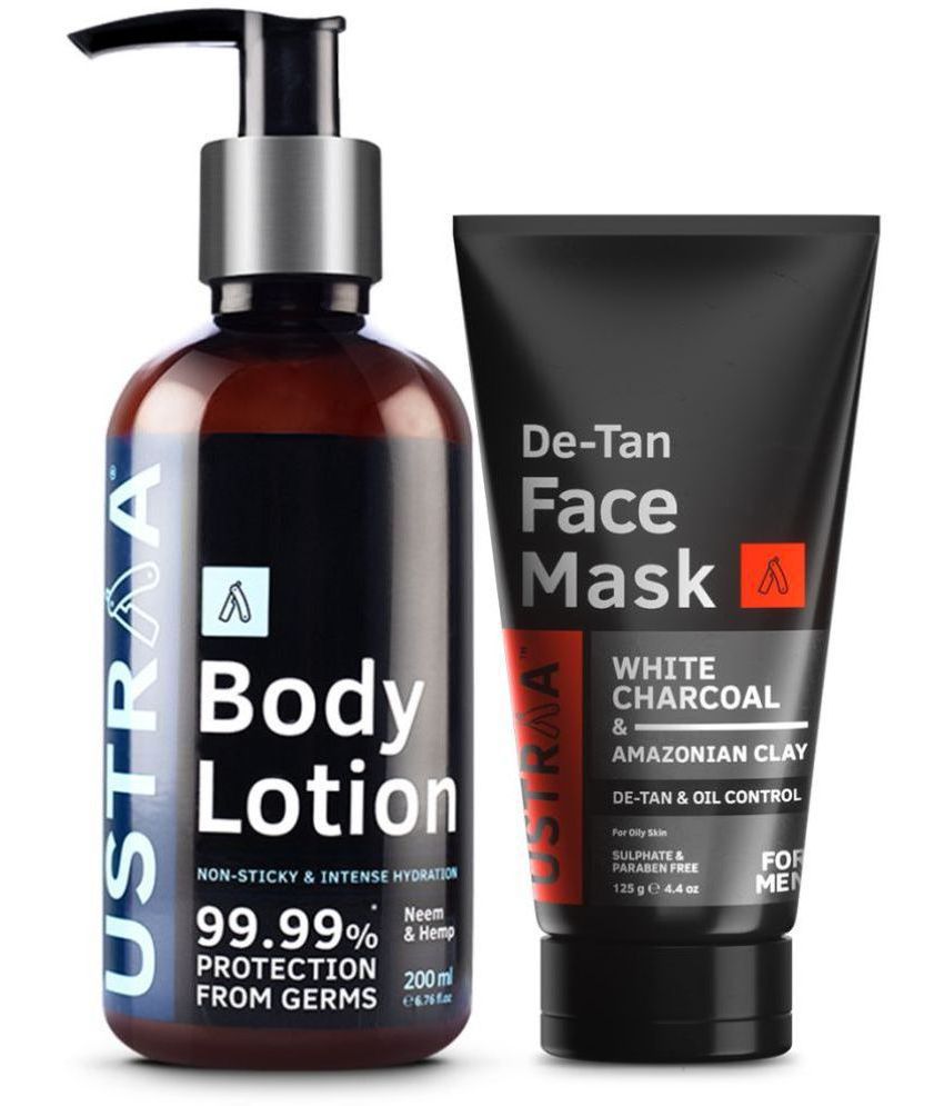     			Ustraa Body Lotion Germ Free - 200ml& De-Tan Face Mask - Oily Skin - 125 g