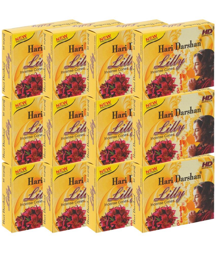 HARI DARSHAN Lilly Dhoop Cones (Pack of 12, 15 Sticks in Each)