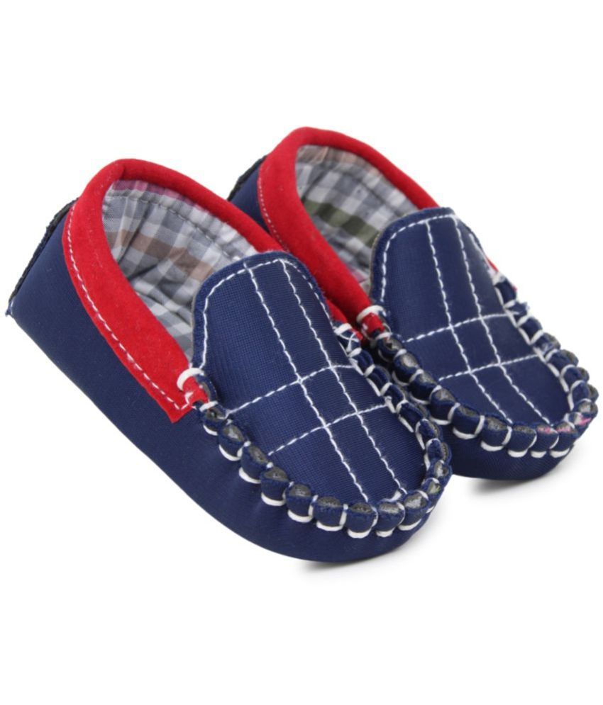     			Neska Moda 6 To 12 Months Baby Boys and Girls Synthetic Loafer Booties (Dark Blue)