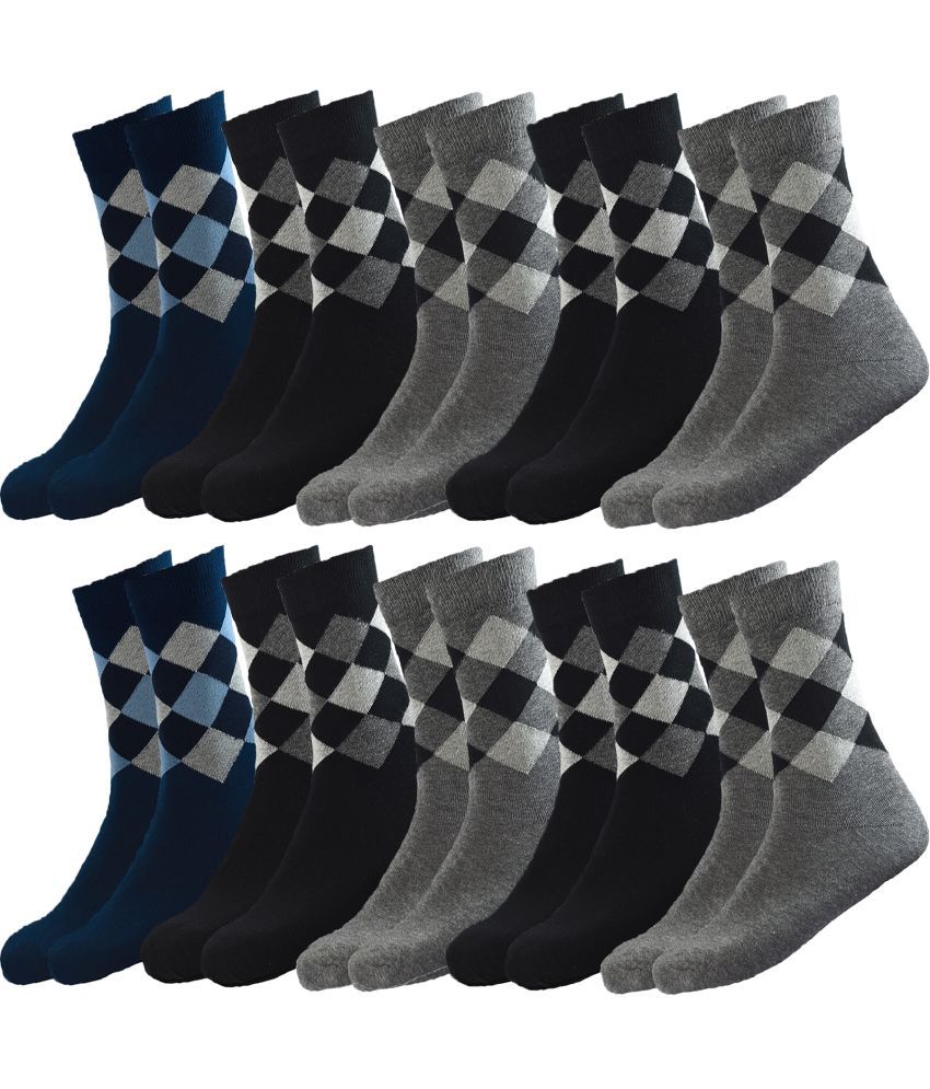 hicode - Blended Multicolor Men's Full Length Socks ( Pack of 10 )