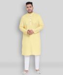 Hangup - Yellow Linen Regular Fit Men's Kurta Pyjama Set ( Pack of 2 )