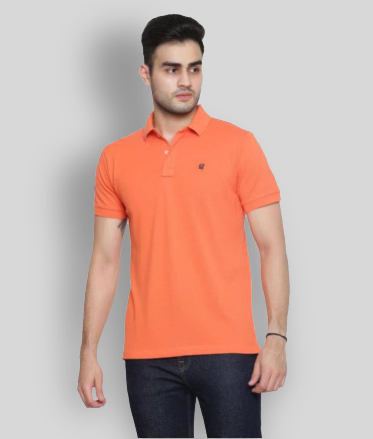     			GENTINO - Orange Cotton Blend Regular Fit Men's Polo T Shirt ( Pack of 1 )