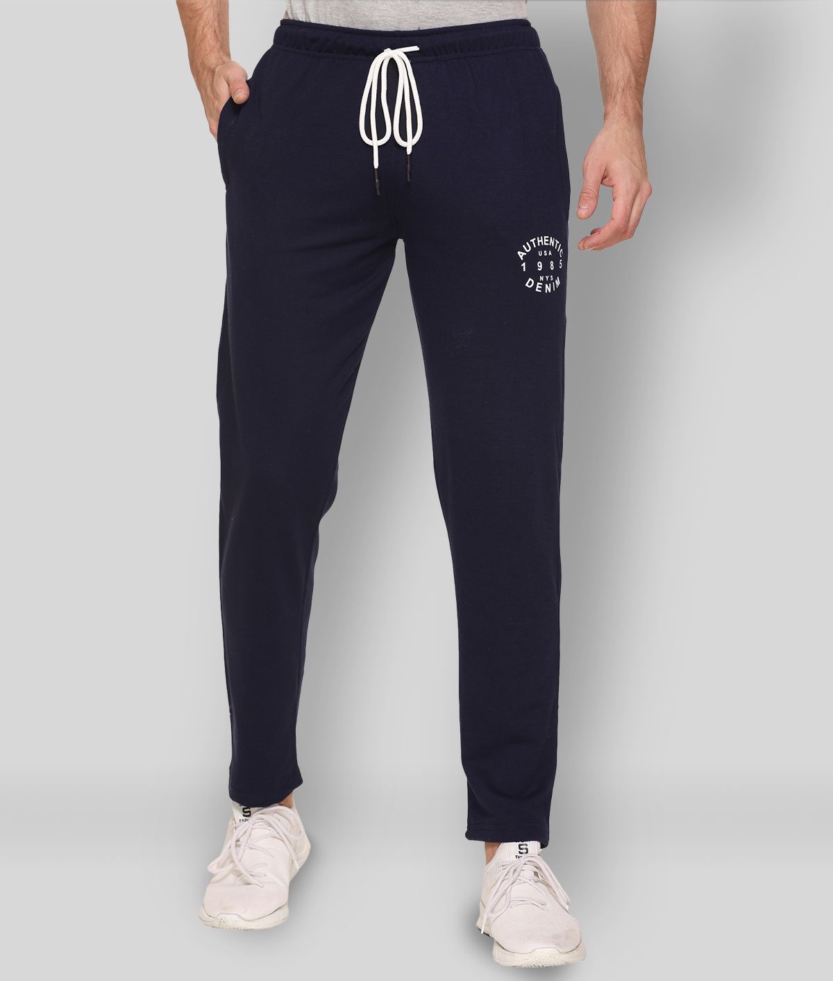     			HVBK - Navy Blue Cotton Blend Men's Trackpants ( Pack of 1 )