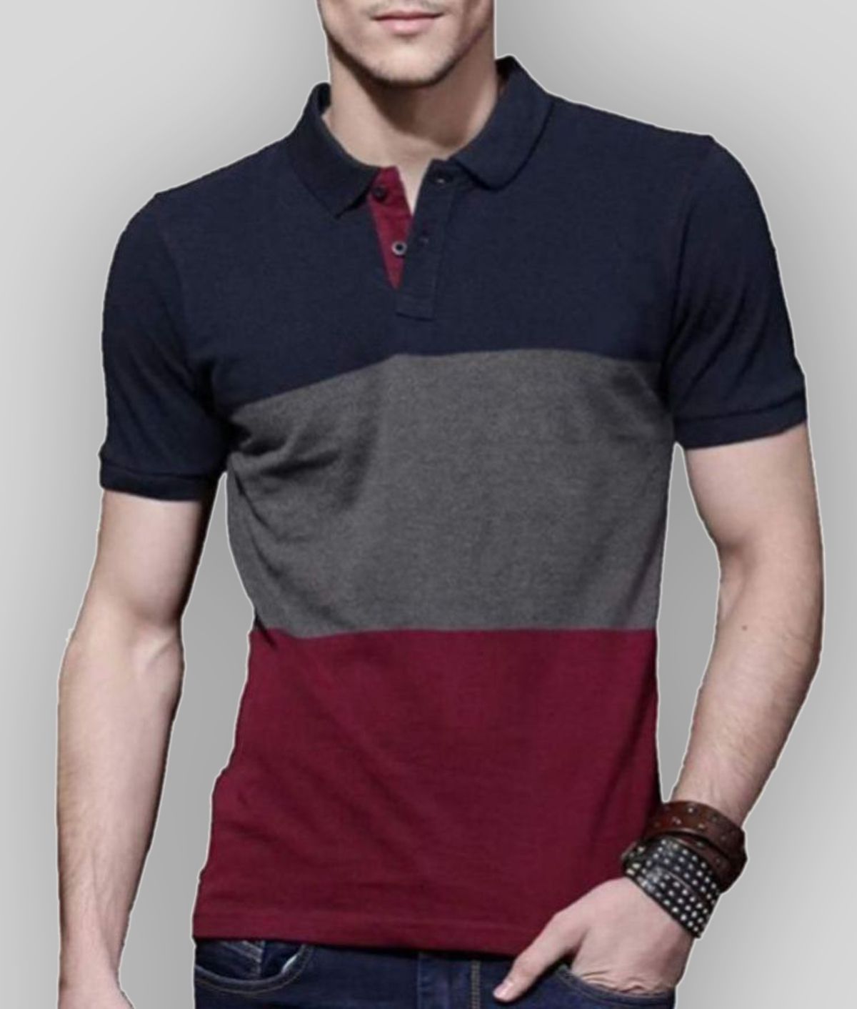    			Leotude - Maroon Cotton Blend Regular Fit Men's Polo T Shirt ( Pack of 1 )
