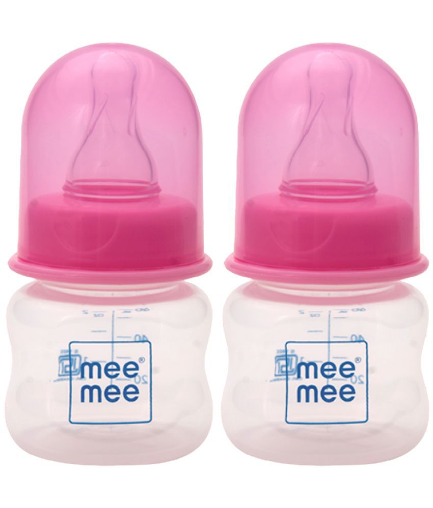     			Mee Mee Premium Baby Feeding Bottle (Pack of 2 - 60 ml, Pink)