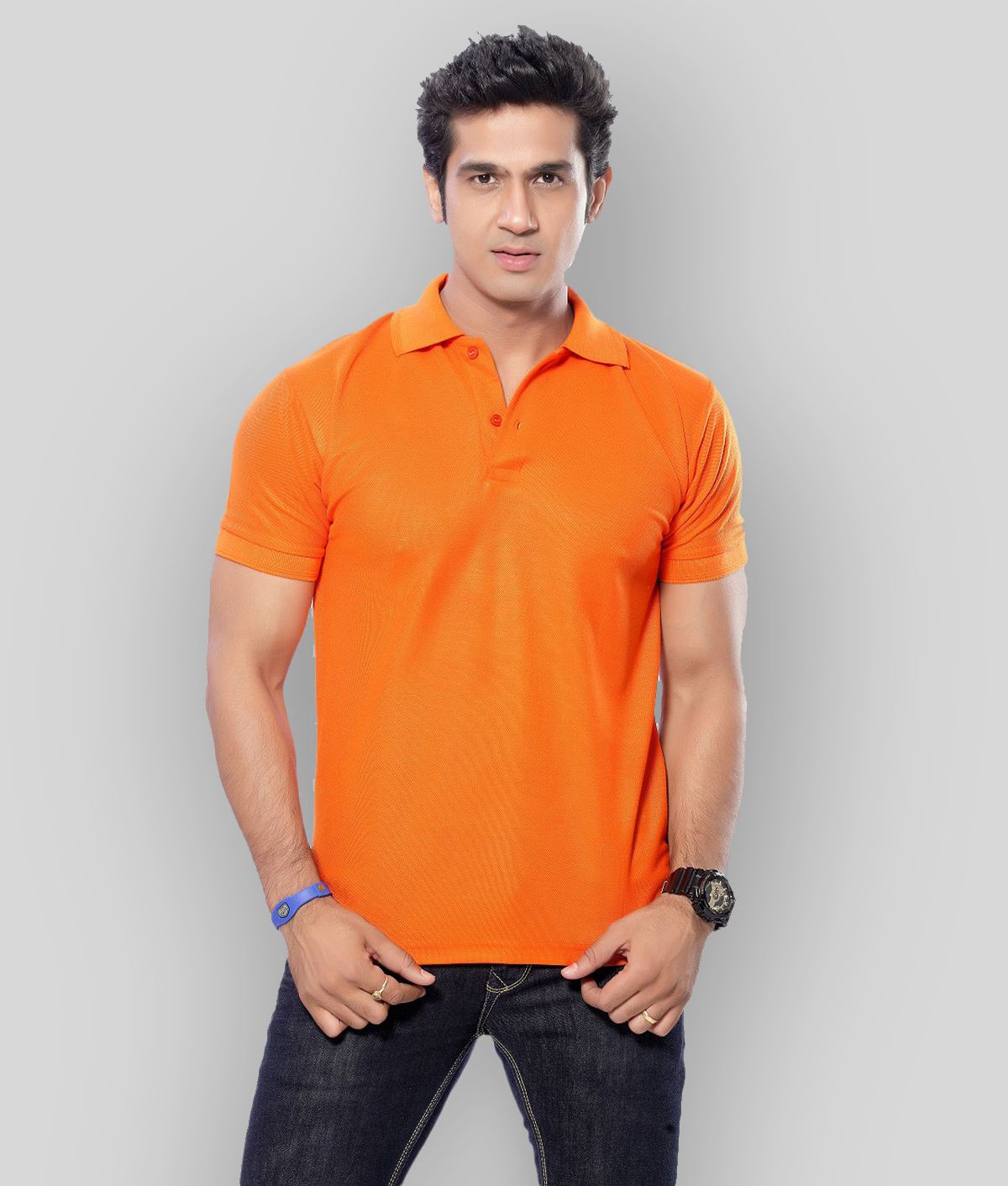     			in365 - Orange Cotton Blend Regular Fit Men's Polo T Shirt ( Pack of 1 )