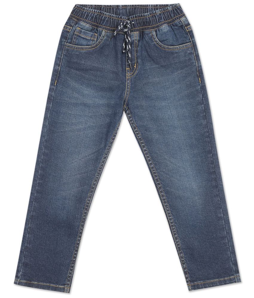     			Boys Blue Mid Rise Stone Washed Jeans