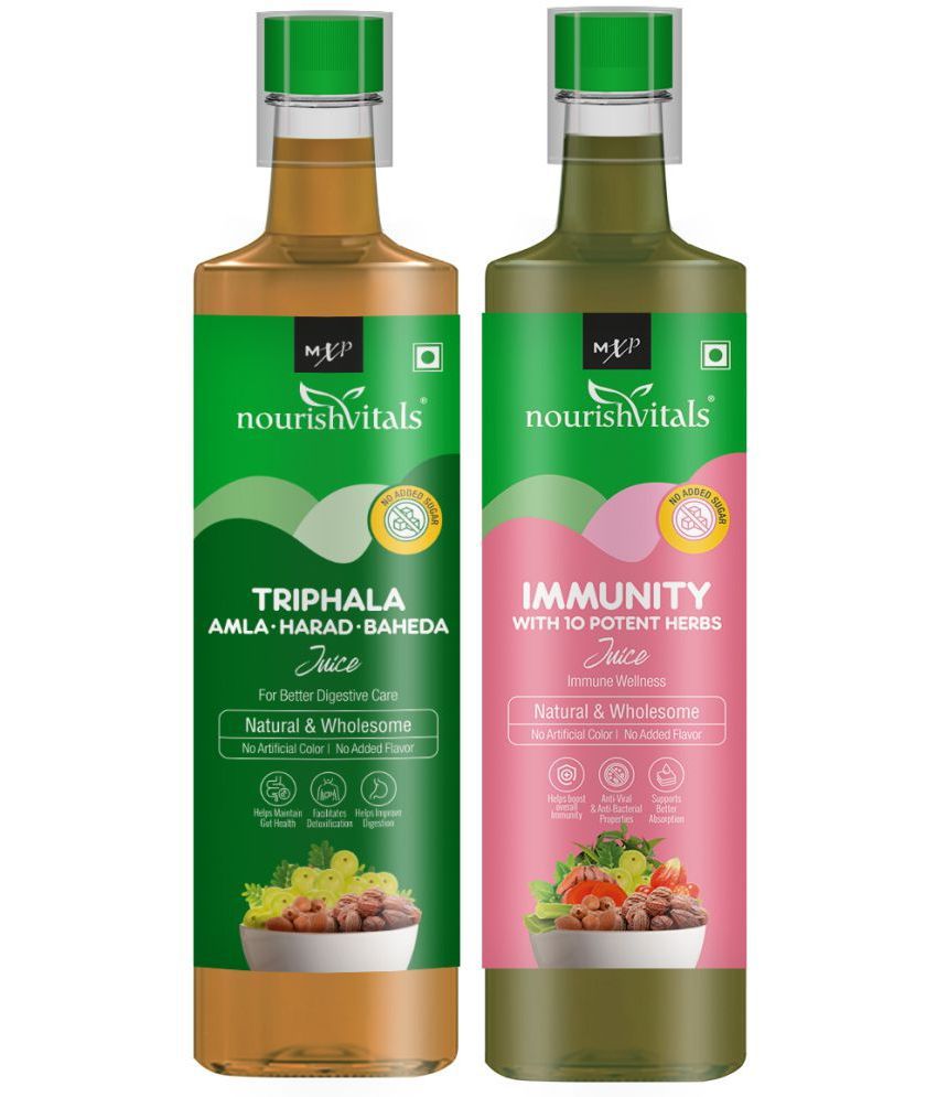 NourishVitals Immunity Triphala Amla Vegetable Juice 500 ml Pack of 2