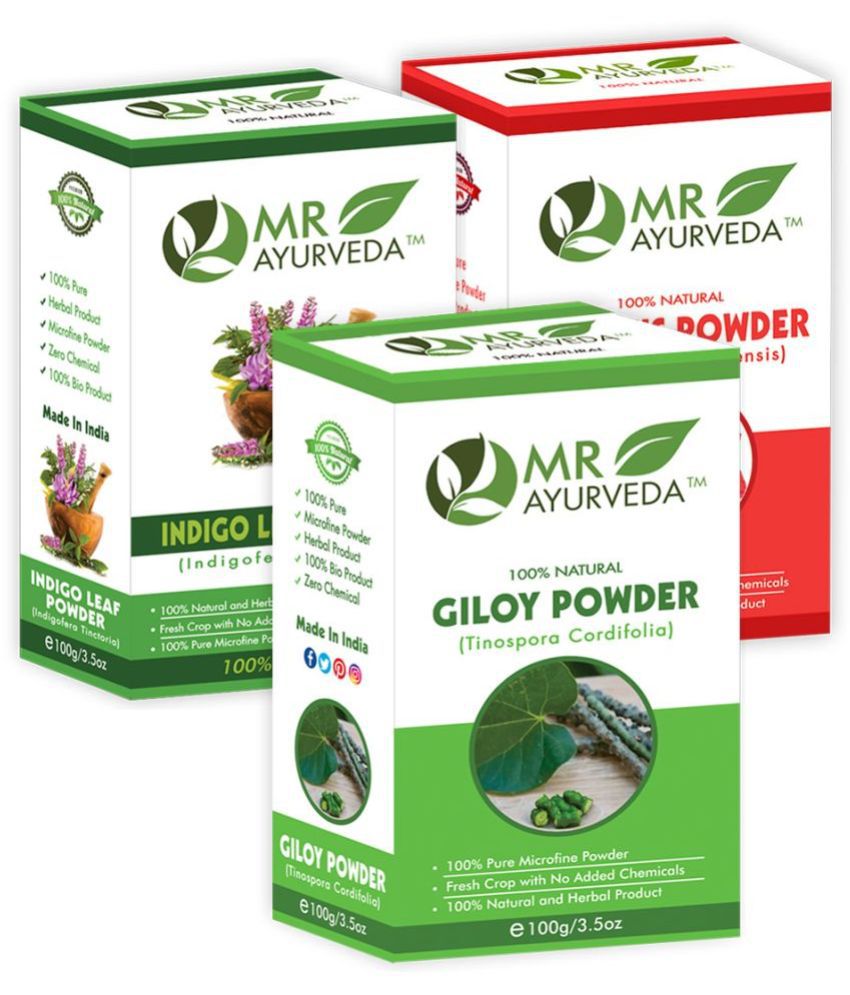     			MR Ayurveda Giloy, Indigo & Hibiscus Powder Hair Scalp Treatment 300 g Pack of 3