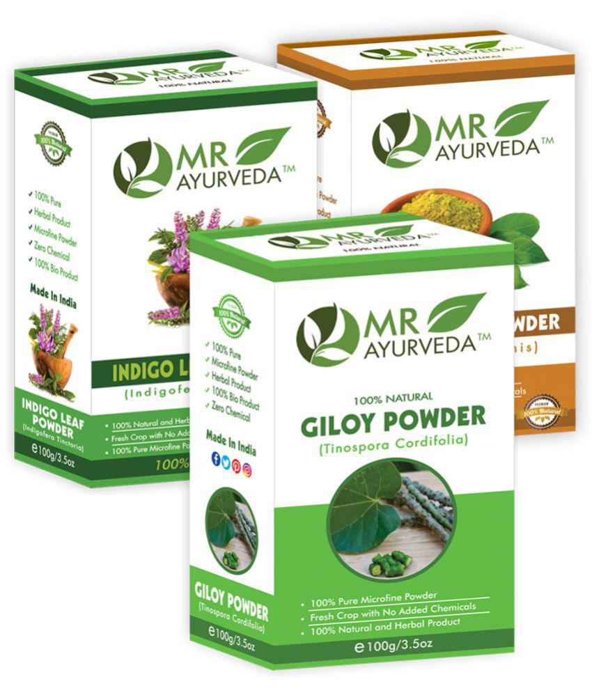     			MR Ayurveda Giloy Powder, Indigo Powder & Henna Powder Hair Scalp Treatment 300 g Pack of 3