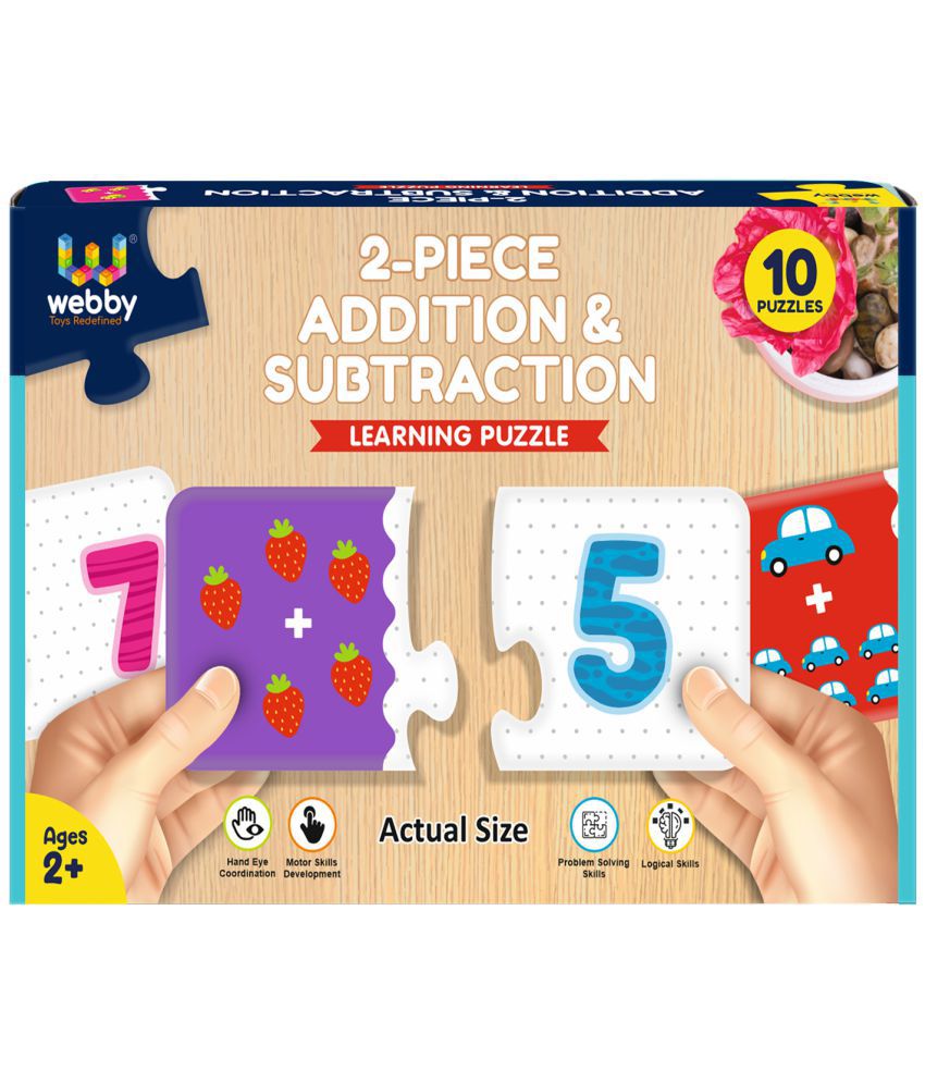     			Webby Addition Subtraction 2 Pieces Learning Pack Jigsaw Puzzle, Montessori Early Educational Pre School Puzzle Toys for 2+ Years Kid