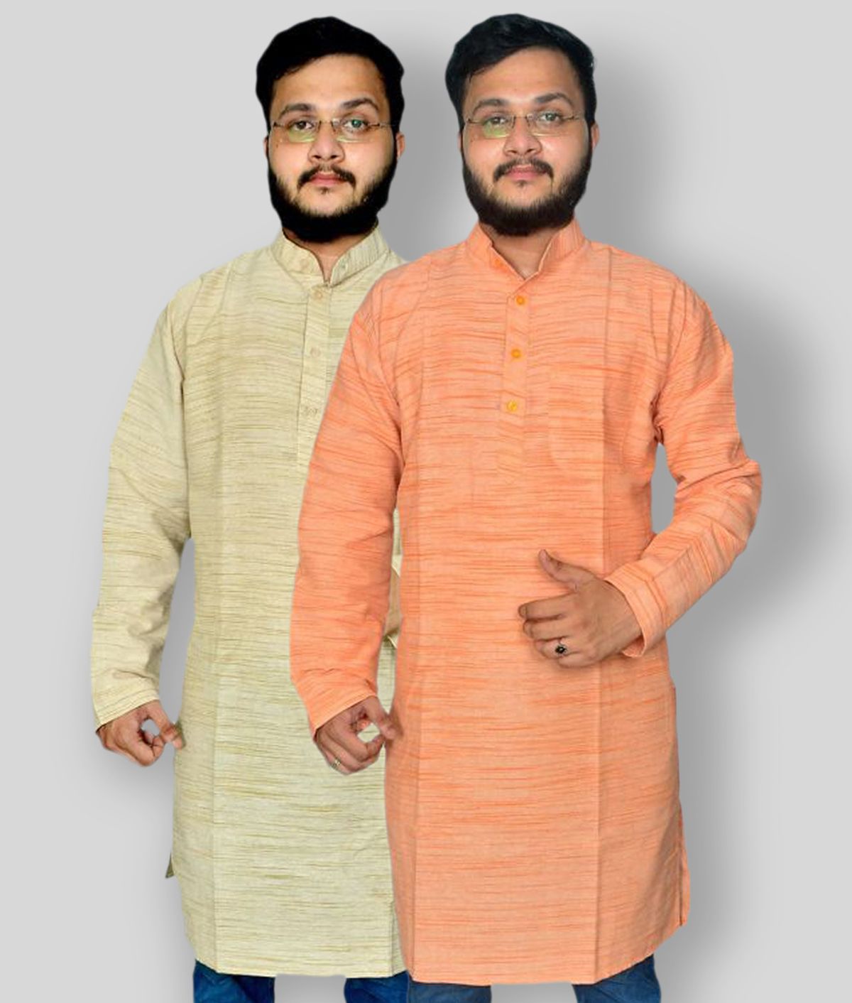     			DESHBANDHU DBK - Multicolor Cotton Men's Regular Kurta ( Pack of 2 )