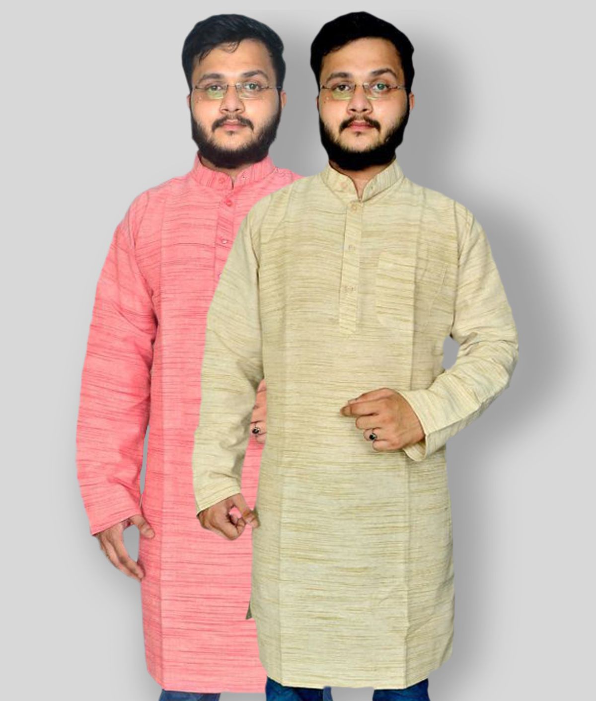     			DESHBANDHU DBK - Multicolor Cotton Men's Regular Kurta ( Pack of 2 )