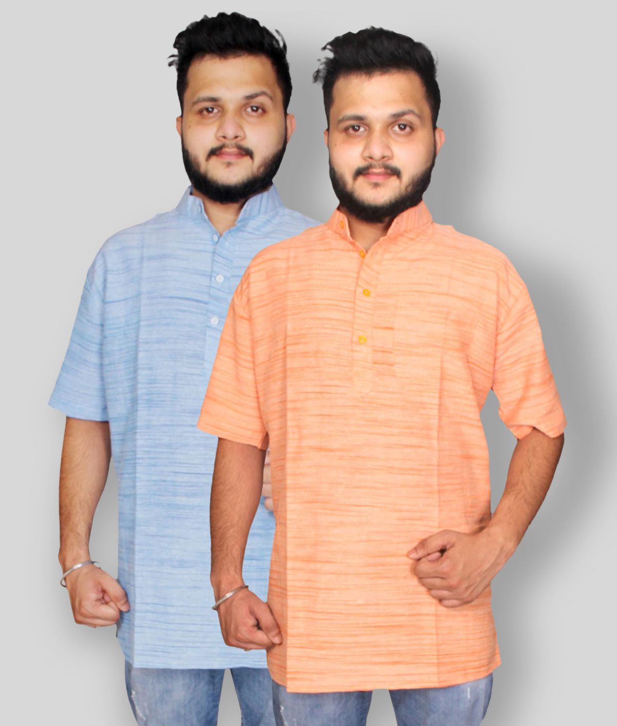     			DESHBANDHU DBK - Multicolor Cotton Men's Regular Kurta ( Pack of 2 )