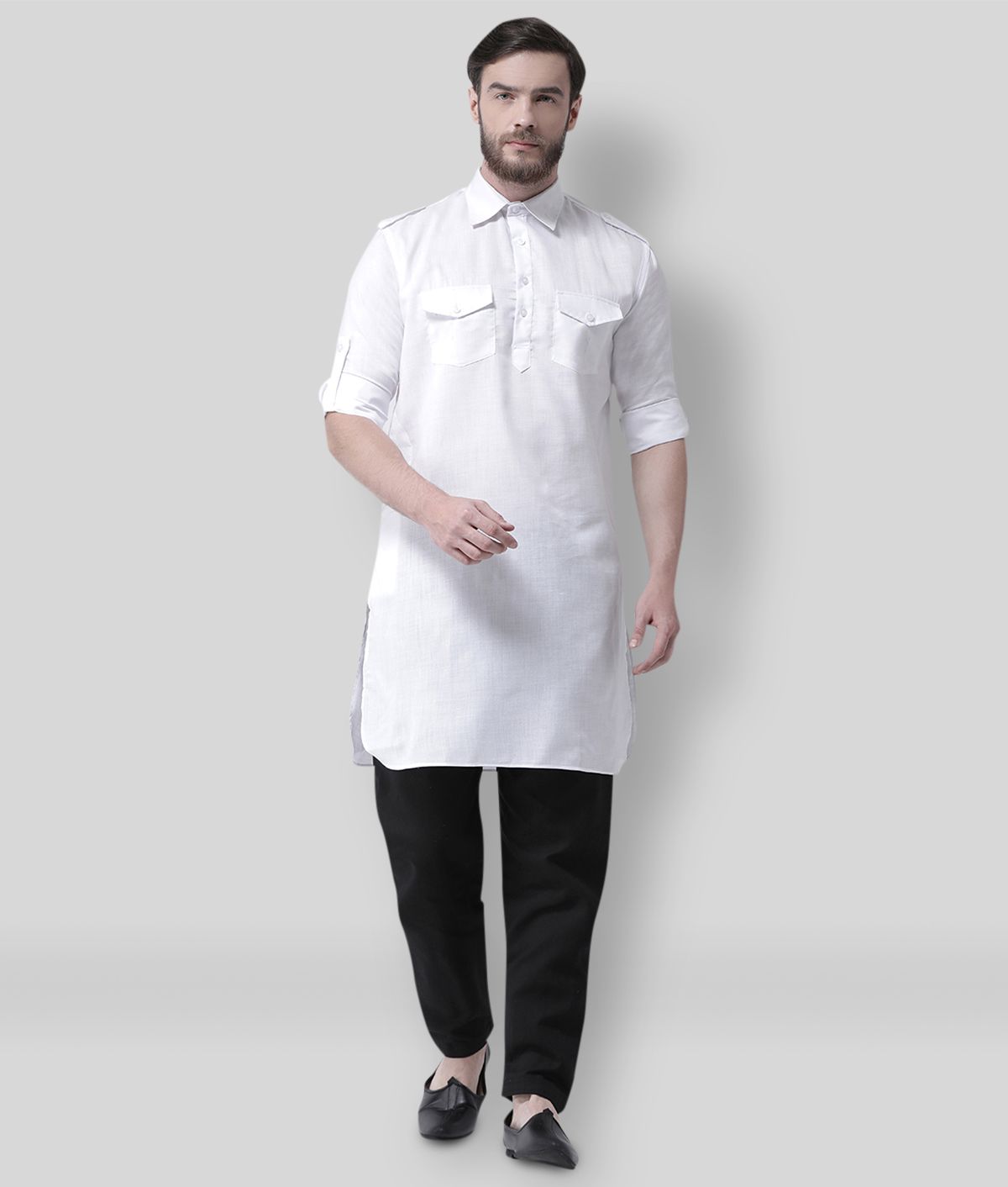     			Hangup - White Cotton Regular Fit Men's Pathani Suit ( Pack of 1 )
