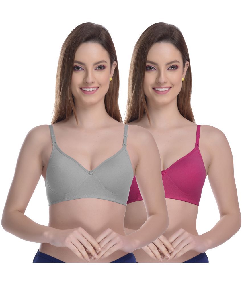     			Madam Pack of 2 Cotton Blend Lightly Padded Women's Everyday Bra ( Multicolor )