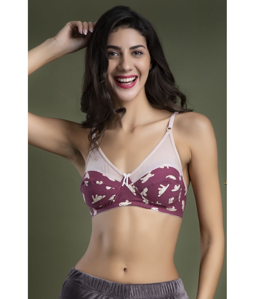     			Clovia Pack of 1 100% Cotton Non Padded Women's Everyday Bra ( Maroon )