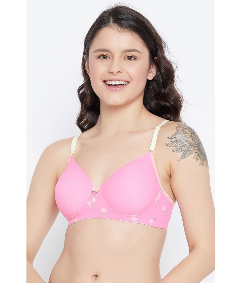     			Clovia Nylon Lightly Padded Women's T-Shirt Bra ( Pink )