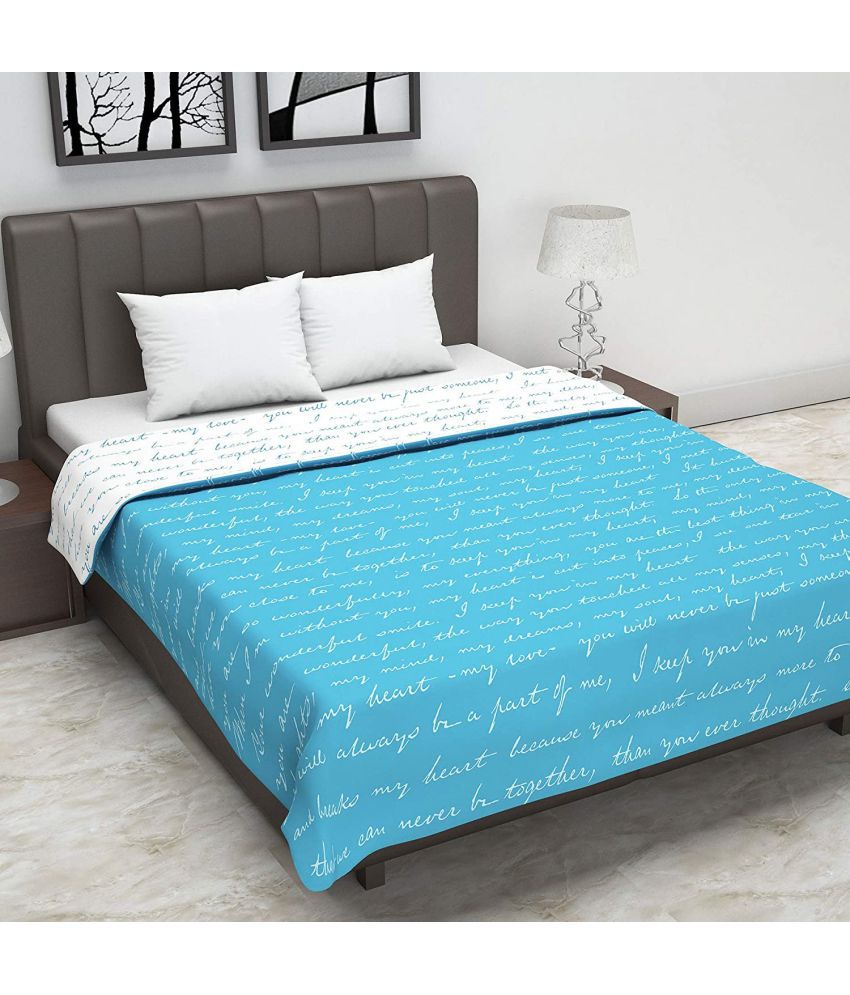     			DIVINE CASA Double Polyester Blue Abstract Dohar