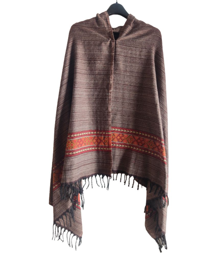     			new india trends Brown Self Shawl - Single