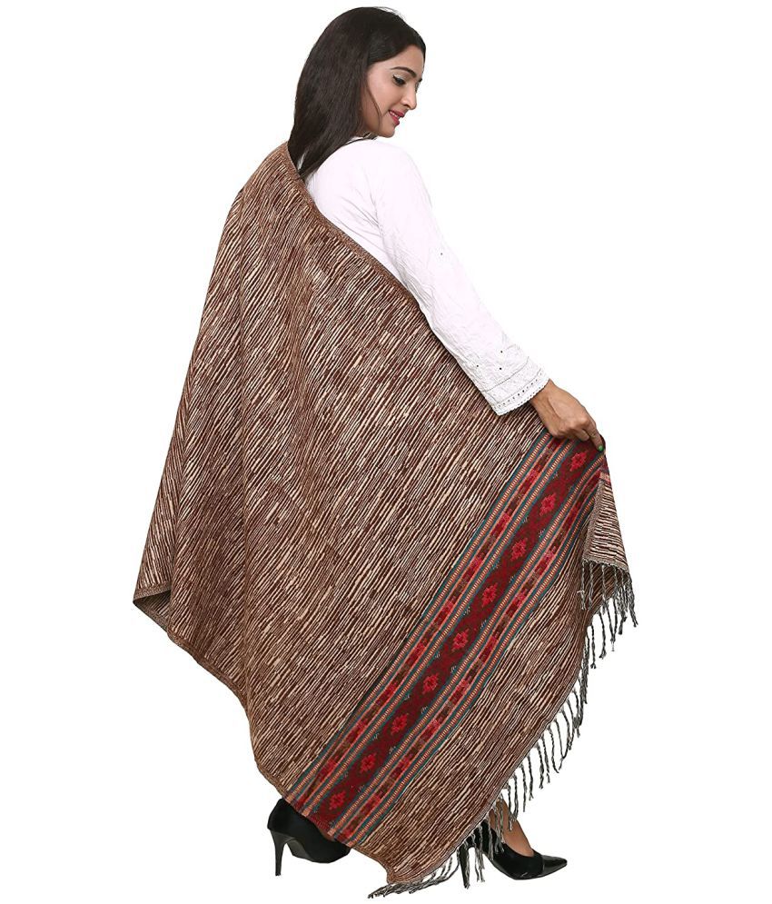 new india trends Brown Self Shawl - Single