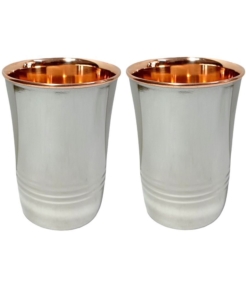     			A & H ENTERPRISES - Copper Glasses Set 250 ml ( Pack of 2 )