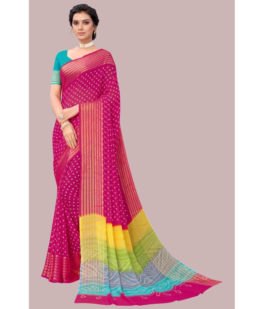     			Bhuwal Fashion - Pink Chiffon Saree With Blouse Piece ( Pack of 1 )