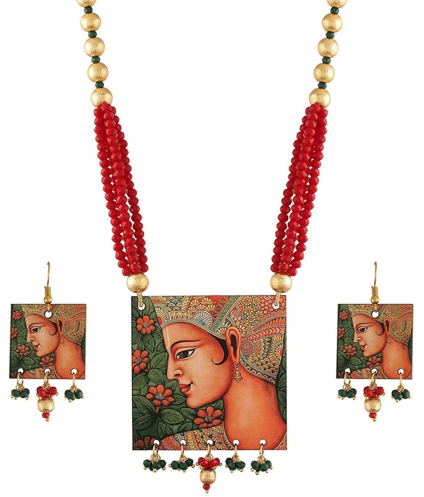     			I Jewels - Alloy Multi Color Necklace Set ( Pack of 1 )