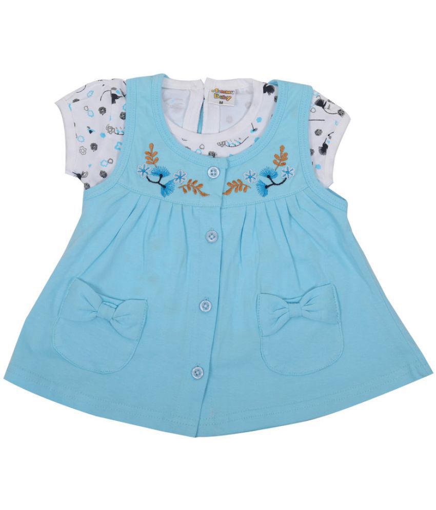     			NammaBaby - Cotton Blend Blue Baby Girl Frock ( Pack of 1 )