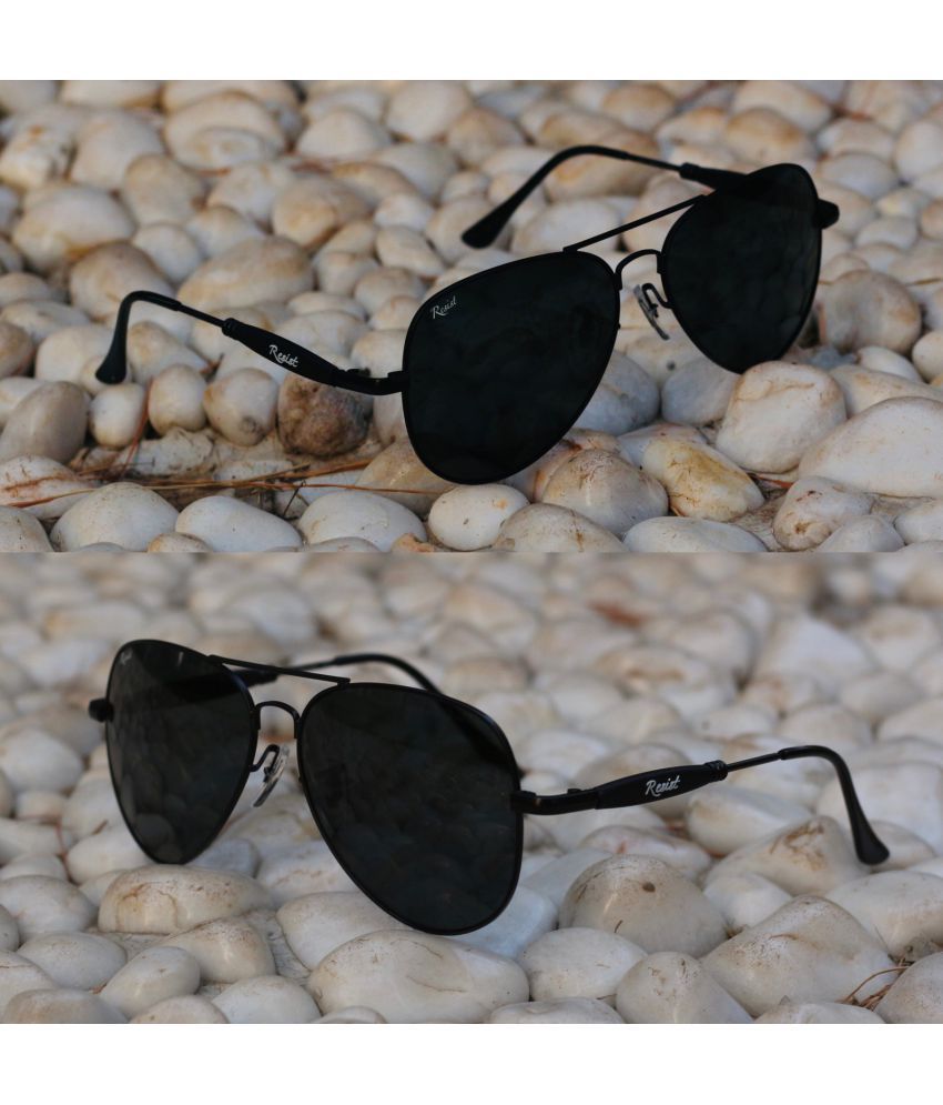 RESIST EYEWEAR - Black Round,Pilot Sunglasses ( Pack of 1 )