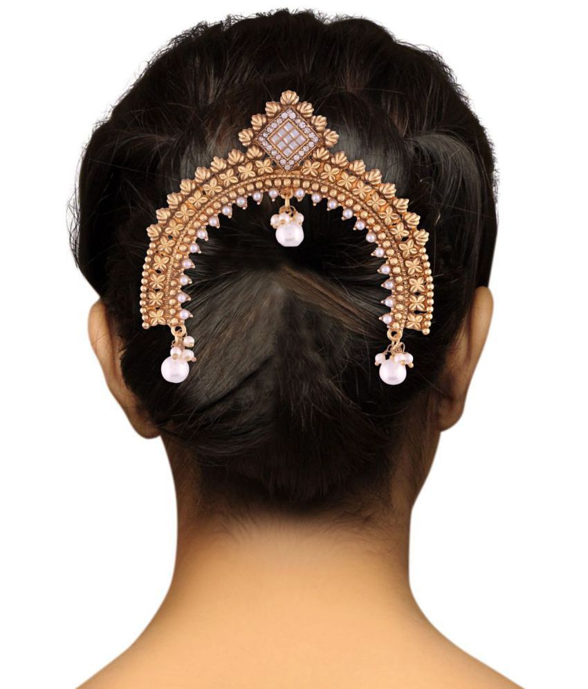     			I Jewels - White Brooches & Saree Pins ( Pack of 1 )