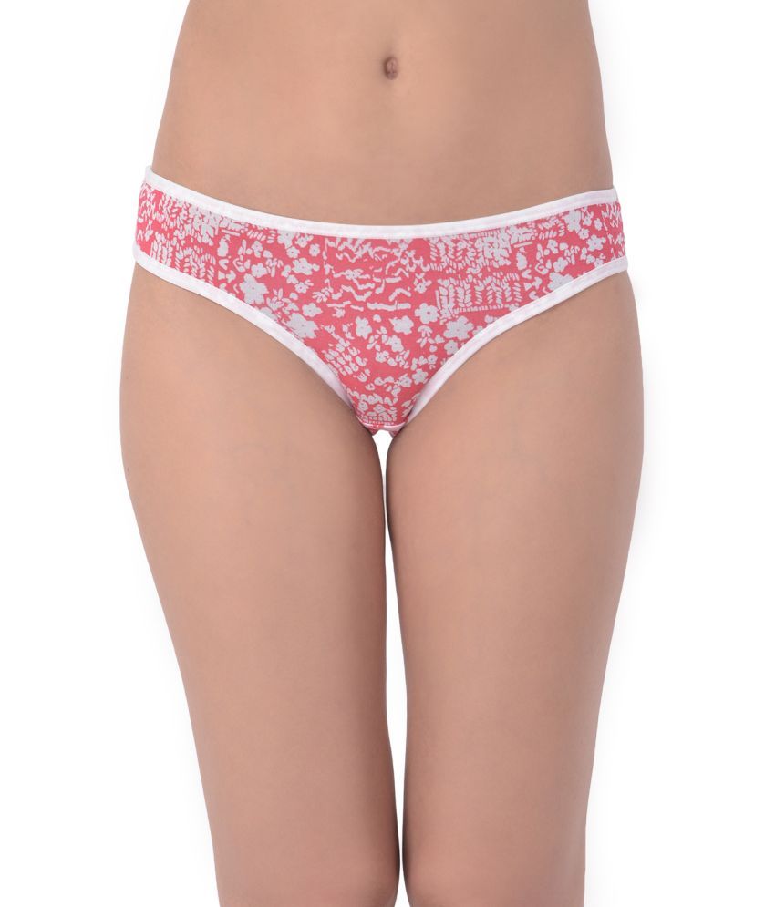     			Clovia - Red Cotton Printed Women's Bikini ( Pack of 1 )