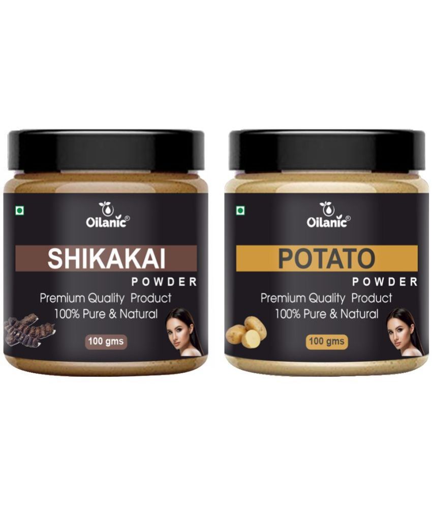     			Oilanic 100% Pure Shikakai Powder & Potato Powder For Skincare Hair Mask 200 g Pack of 2