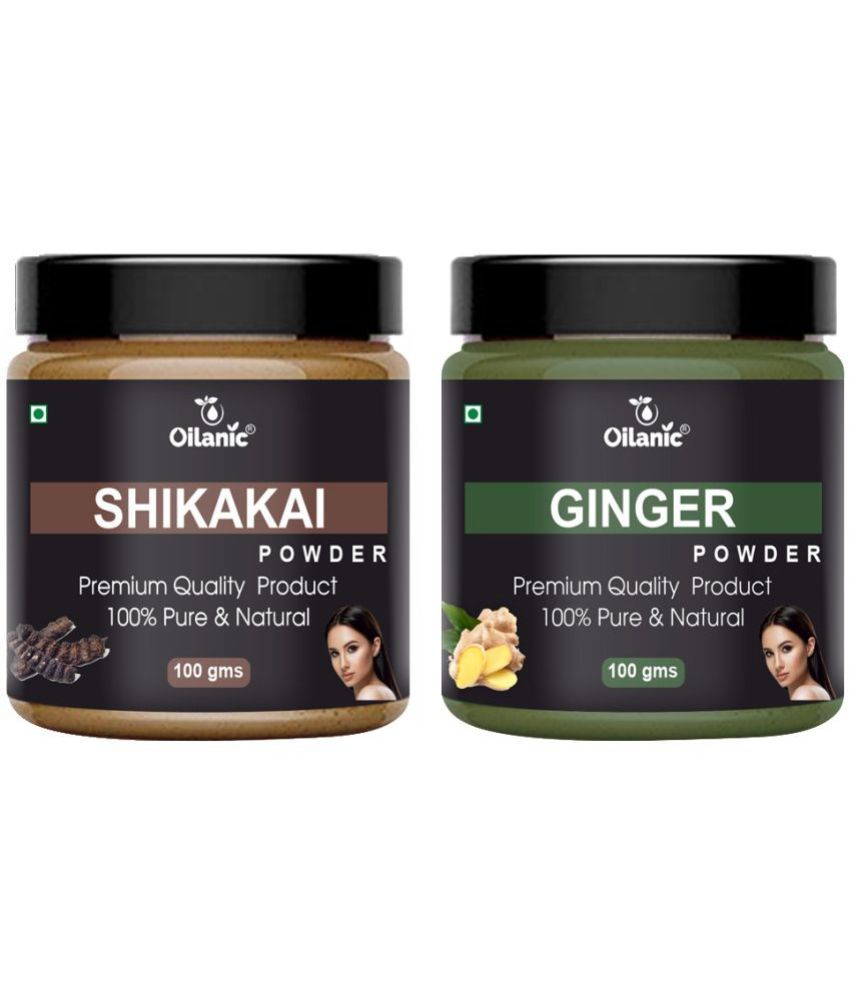     			Oilanic 100% Pure Shikakai Powder & Ginger Powder For Skincare Hair Mask 200 g Pack of 2